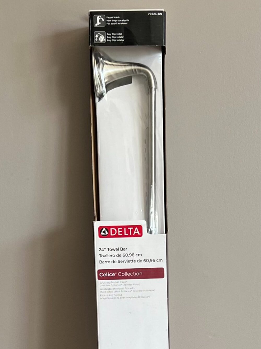 Delta Celice 24" Towel Bar Brushed Nickel Bathroom Hardware 70524-BN NIB